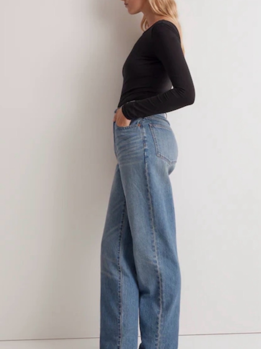 Madewell Baggy Straight Jeans, medium wash 31